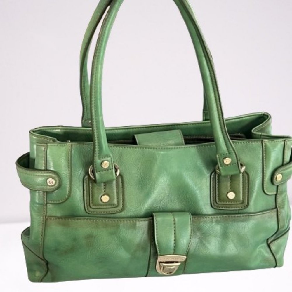 Liz Claiborne Green Polyvinyl Shoulder Bag - Used